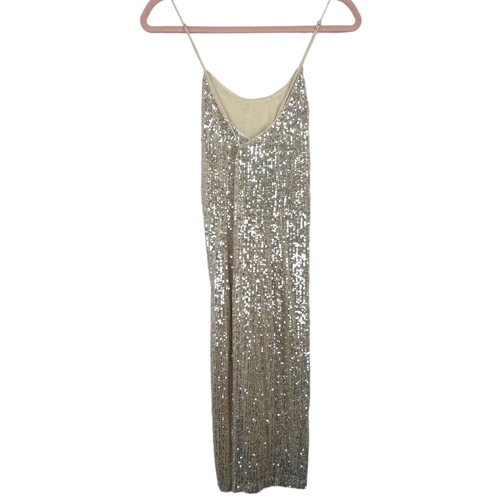Lulus silver sequence bodycon midi dress XS - Picture 4 of 12